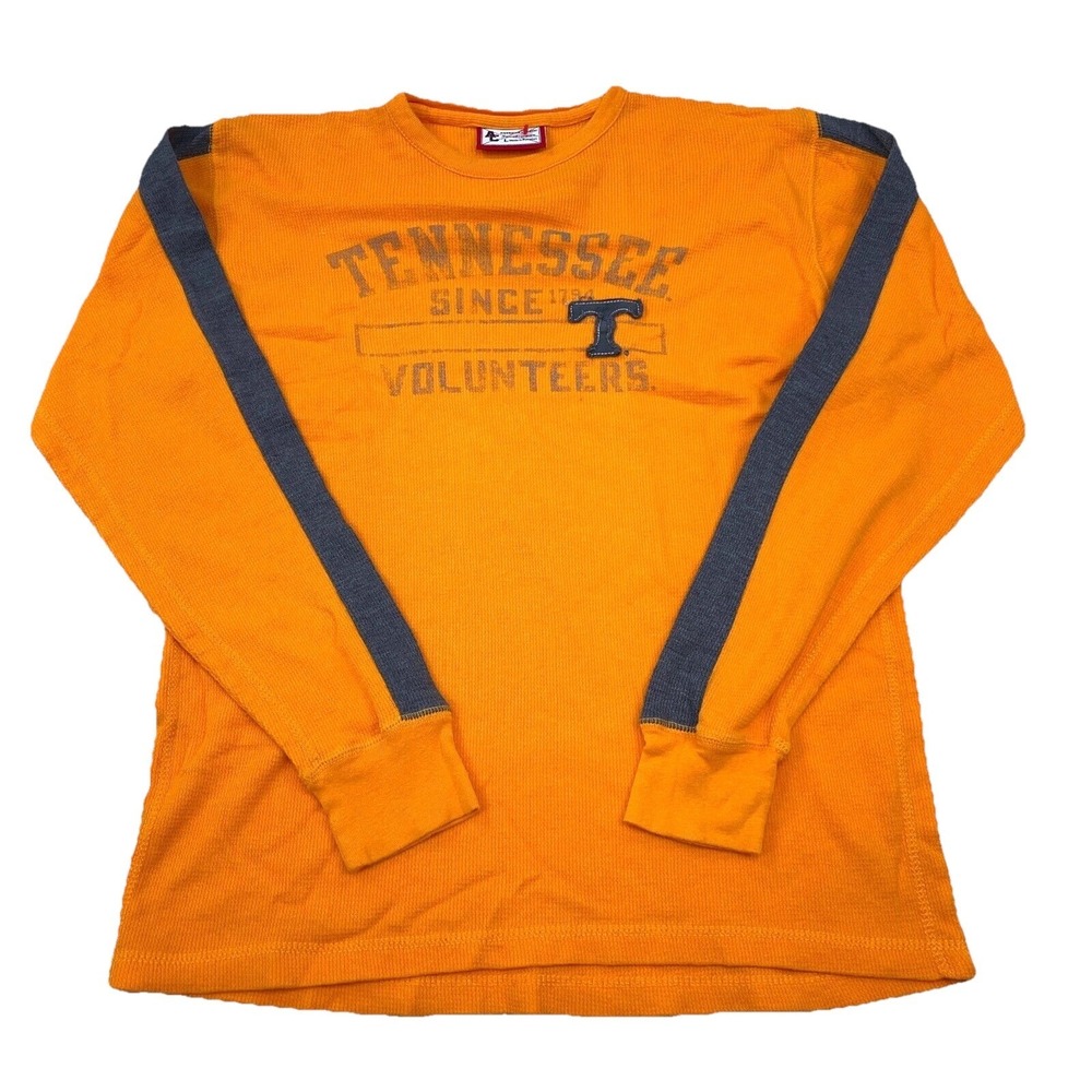 Tennessee Volunteers Shirt Men Large Orange Thermal Waffle Knit Base Layer Tee